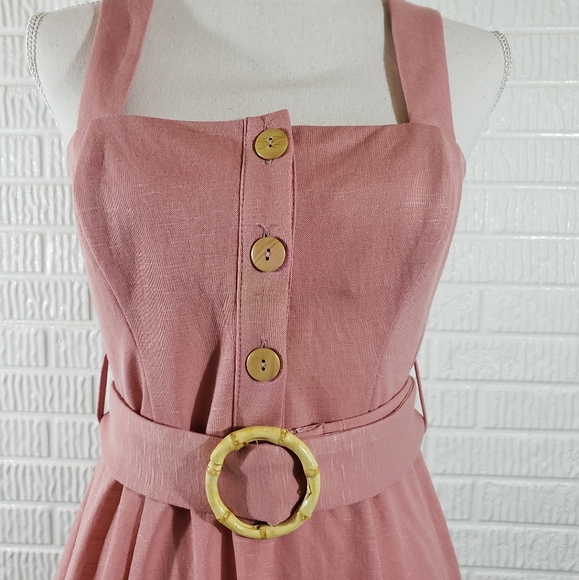 Topshop Dresses & Skirts - Topshop, dress, dusty rose/pink, sleeveless, belt